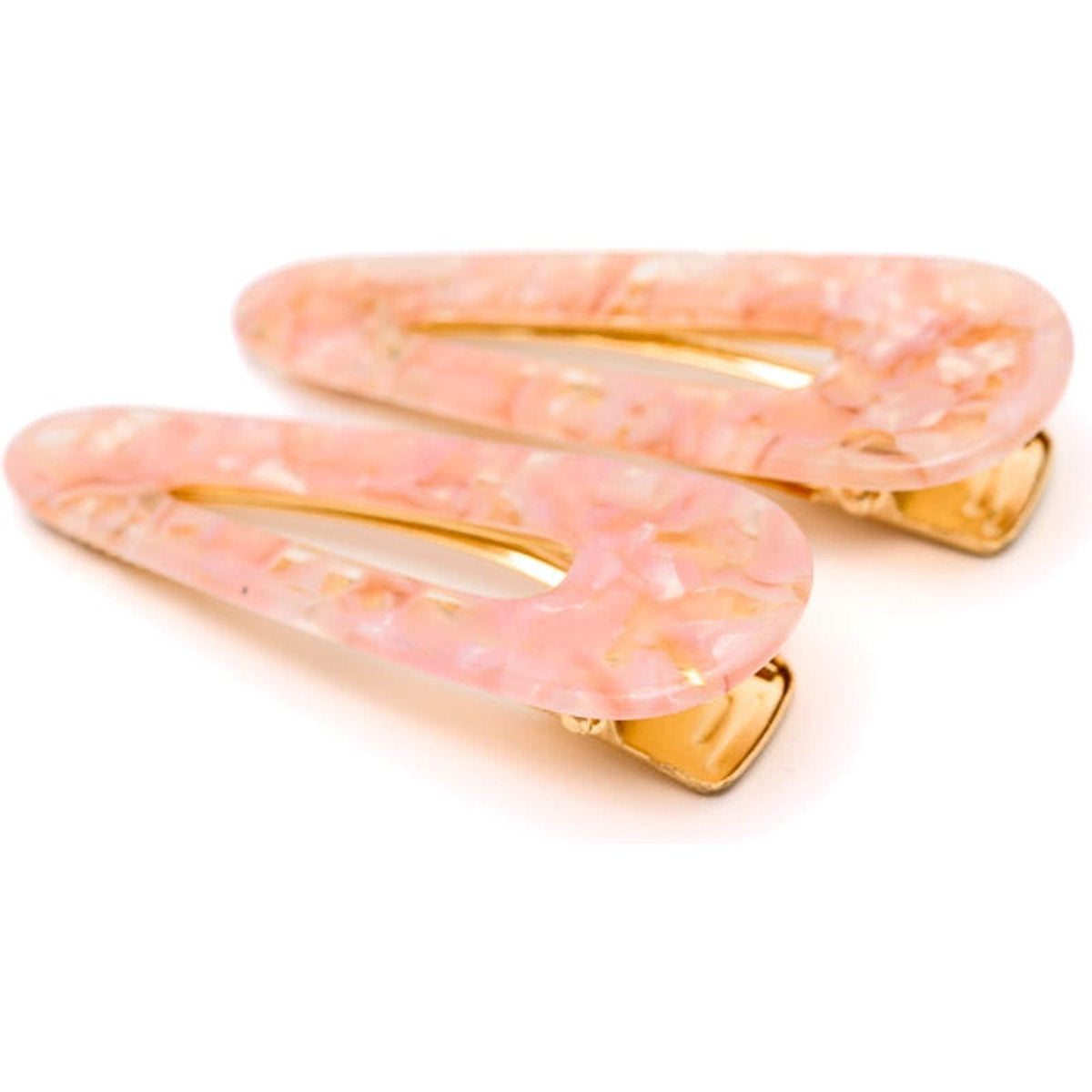 2 Pack Teardrop Hair Clip in Pink Shell - becauseofadi
