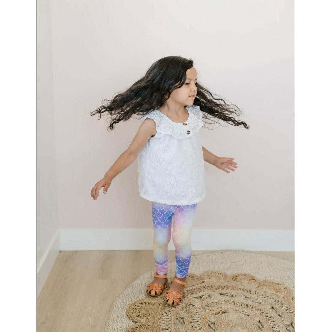 doodle & jack Mermaid Leggings | Girl's Pastel Leggings | Colorful Pants - becauseofadi