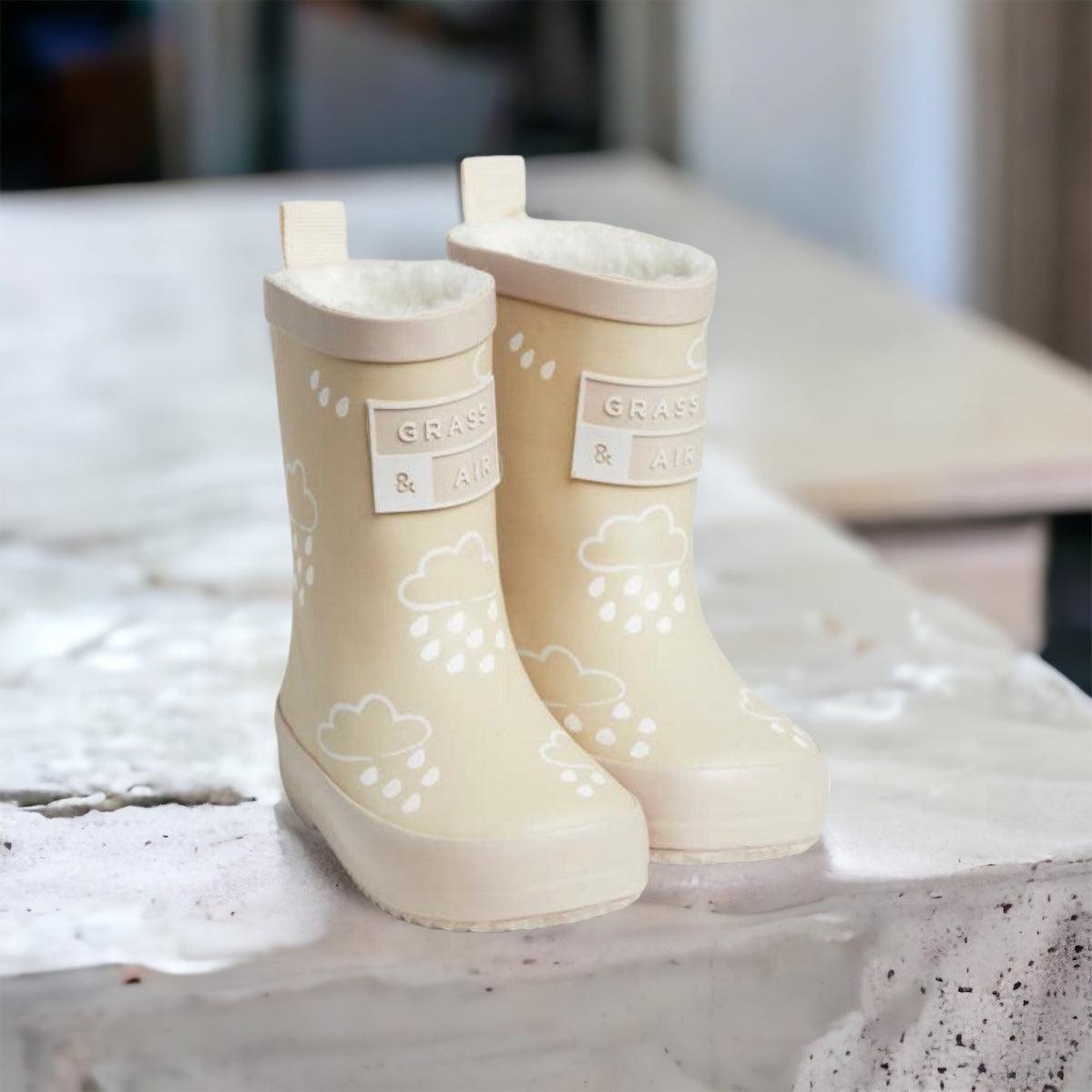 Grass & Air | Color Changing Kids Winter Rain Boots | Kid's Winter Welly | Fleece Lined Rain Boots - becauseofadi