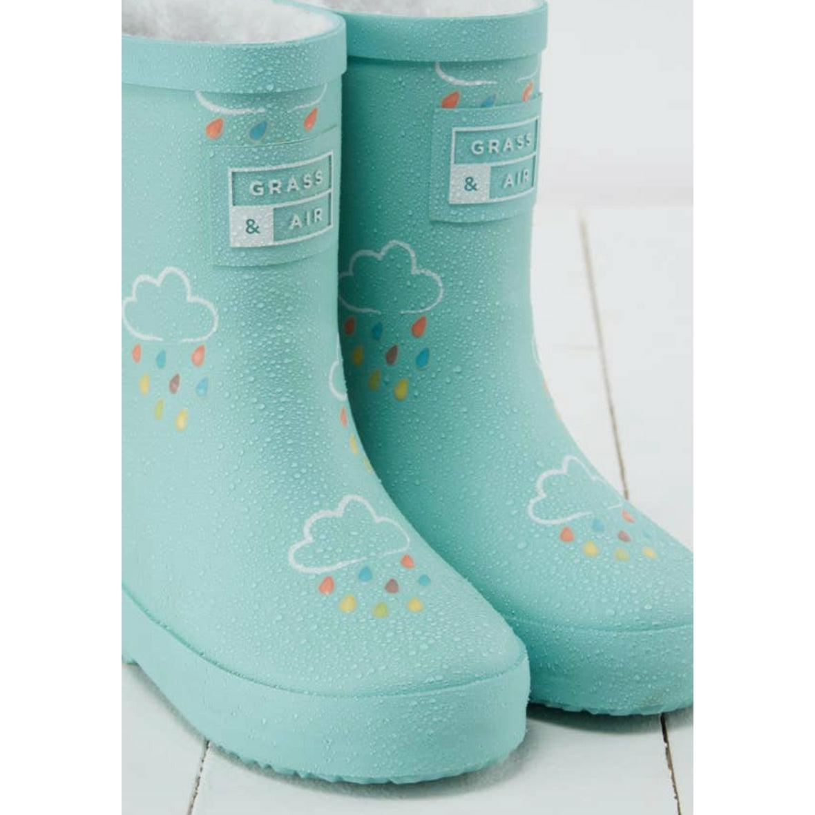 Grass & Air | Color Changing Kids Winter Rain Boots | Kid's Winter Welly | Fleece Lined Rain Boots - becauseofadi