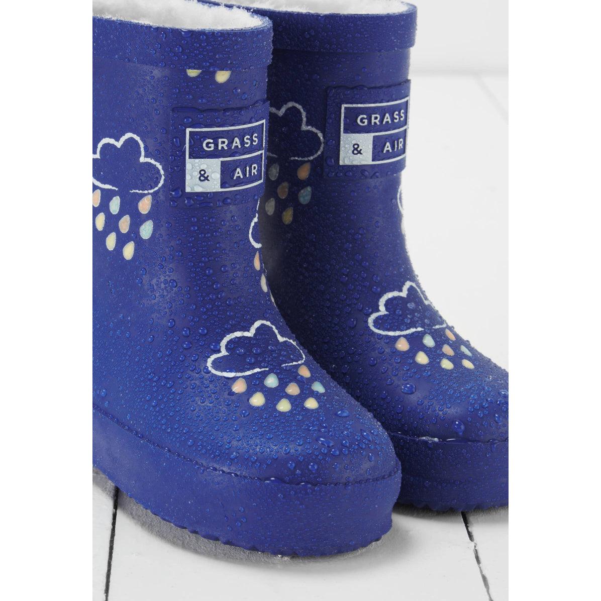 Grass & Air | Color Changing Kids Winter Rain Boots | Kid's Winter Welly | Fleece Lined Rain Boots - becauseofadi