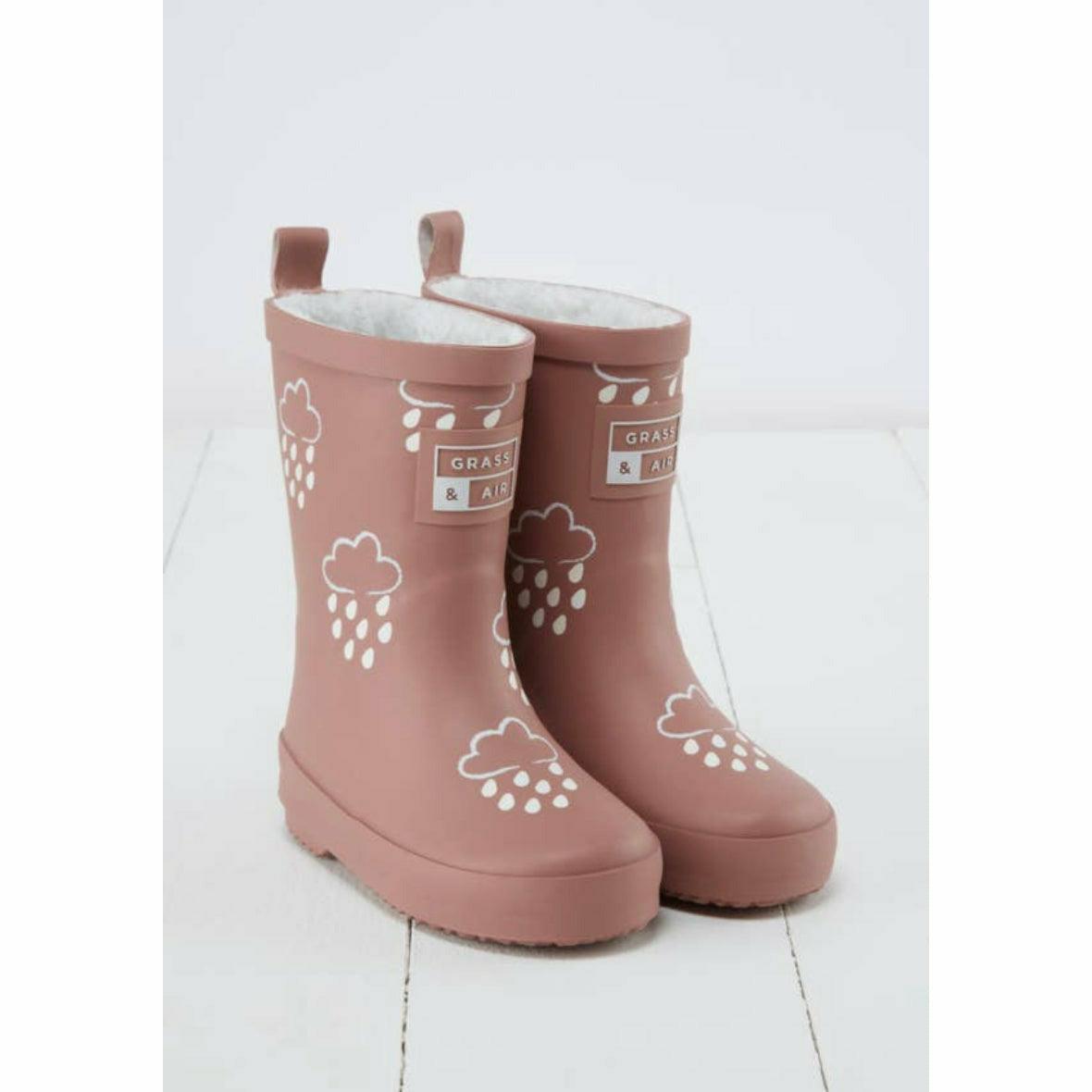 Grass & Air | Color Changing Kids Winter Rain Boots | Kid's Winter Welly | Fleece Lined Rain Boots - becauseofadi