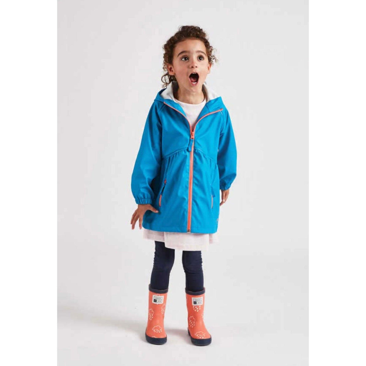 Grass & Air | Kids Turquoise Rain Jacket | Girls Waterproof Jacket - becauseofadi