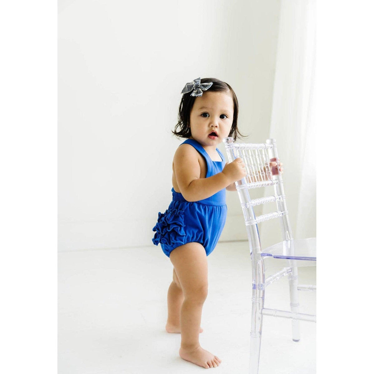 Ollie Jay | Isla Romper in Deep Sea | Blue Infant Romper - becauseofadi