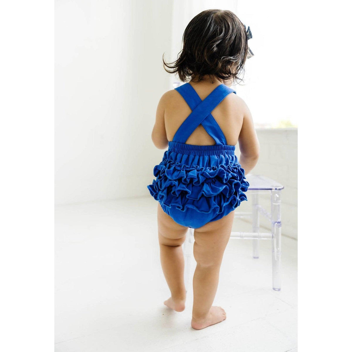 Ollie Jay | Isla Romper in Deep Sea | Blue Infant Romper - becauseofadi