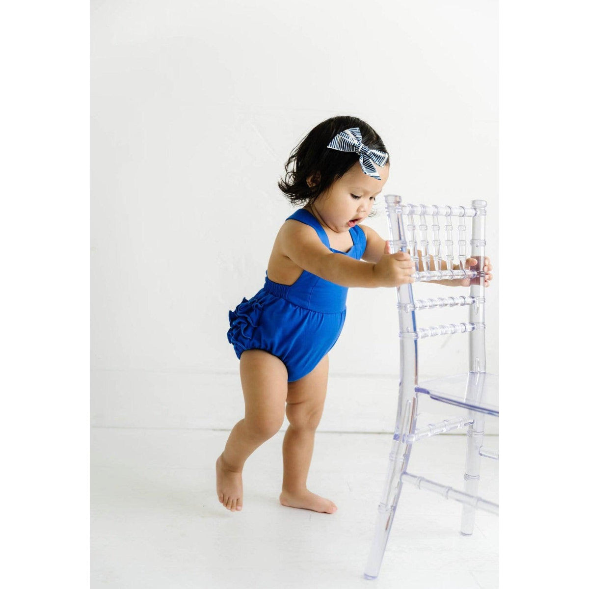 Ollie Jay | Isla Romper in Deep Sea | Blue Infant Romper - becauseofadi