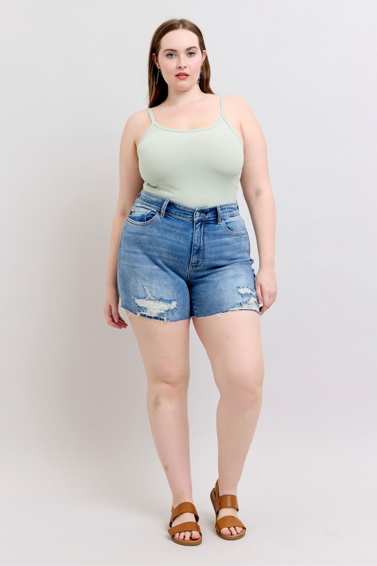 Judy Blue | Charley High Rise Distressed Cutoff Shorts