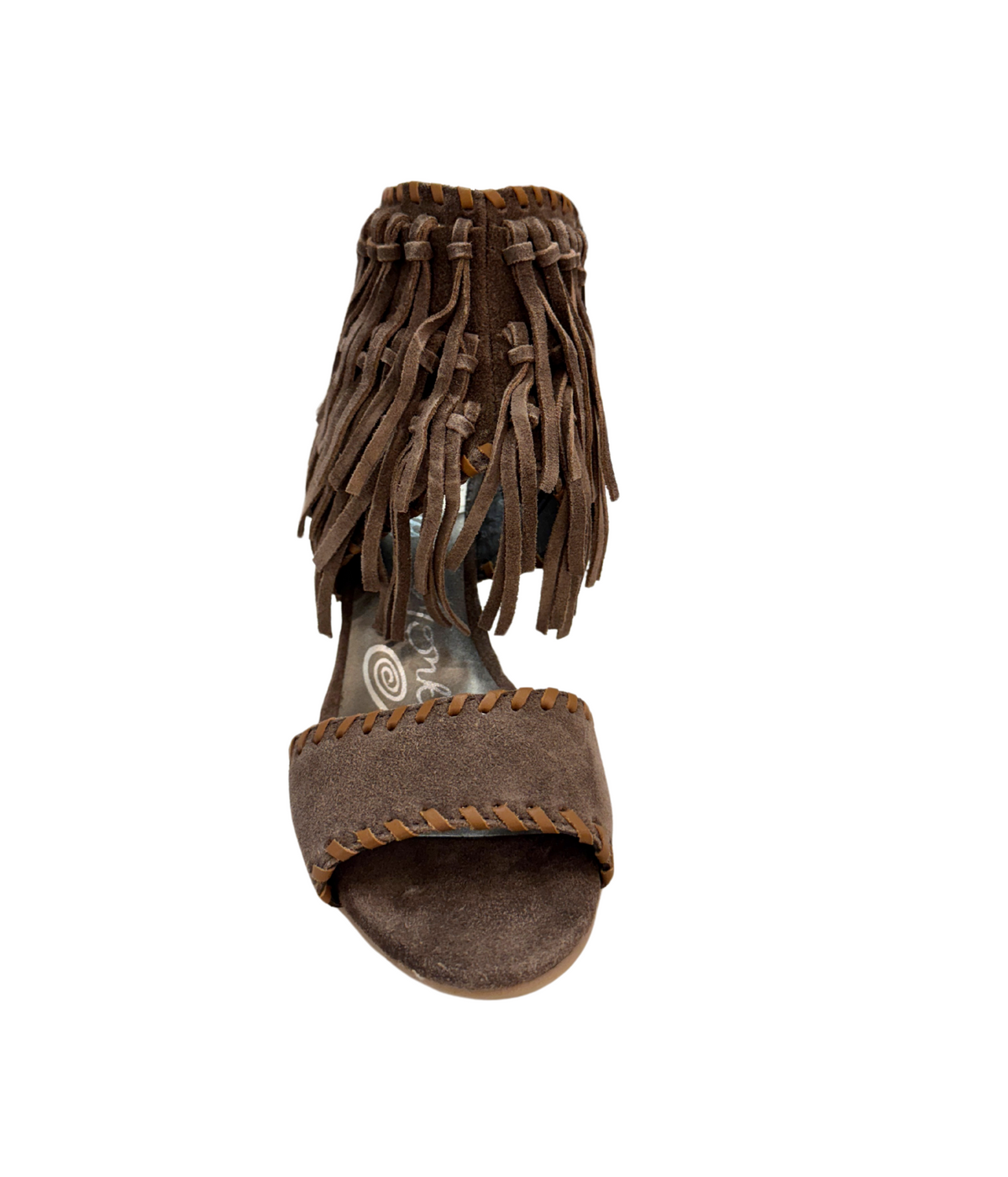 Taupe Leather Fringe Wedge Sandals – Naughty Monkey