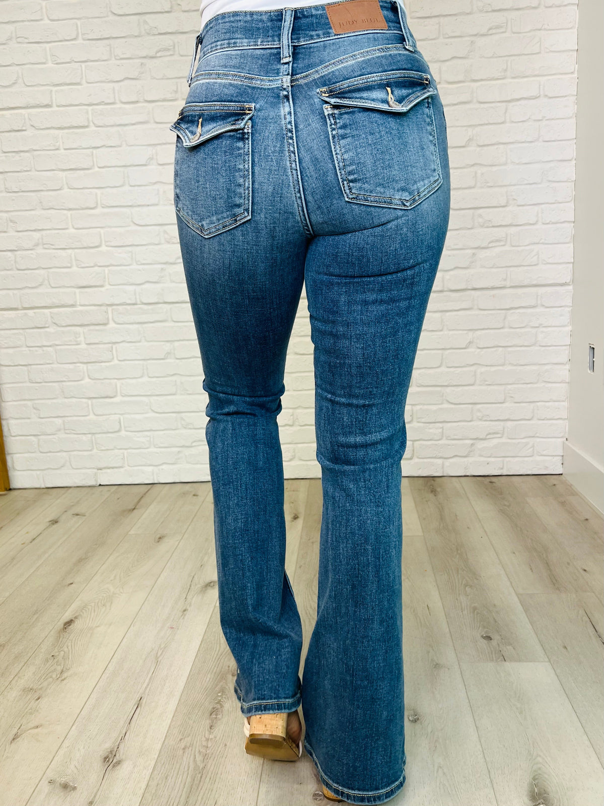 Judy Blue | Ariana High Rise Double Button Waistband Flare Jeans