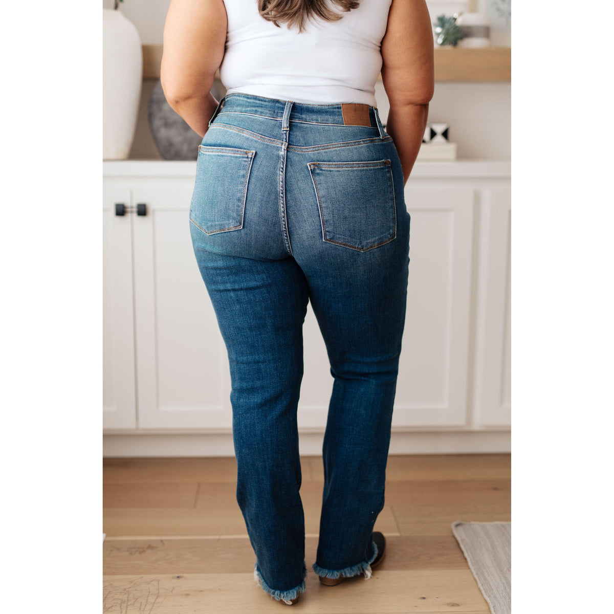 Judy Blue | Women's Morgan High Rise Distressed Straight Jeans - becauseofadi