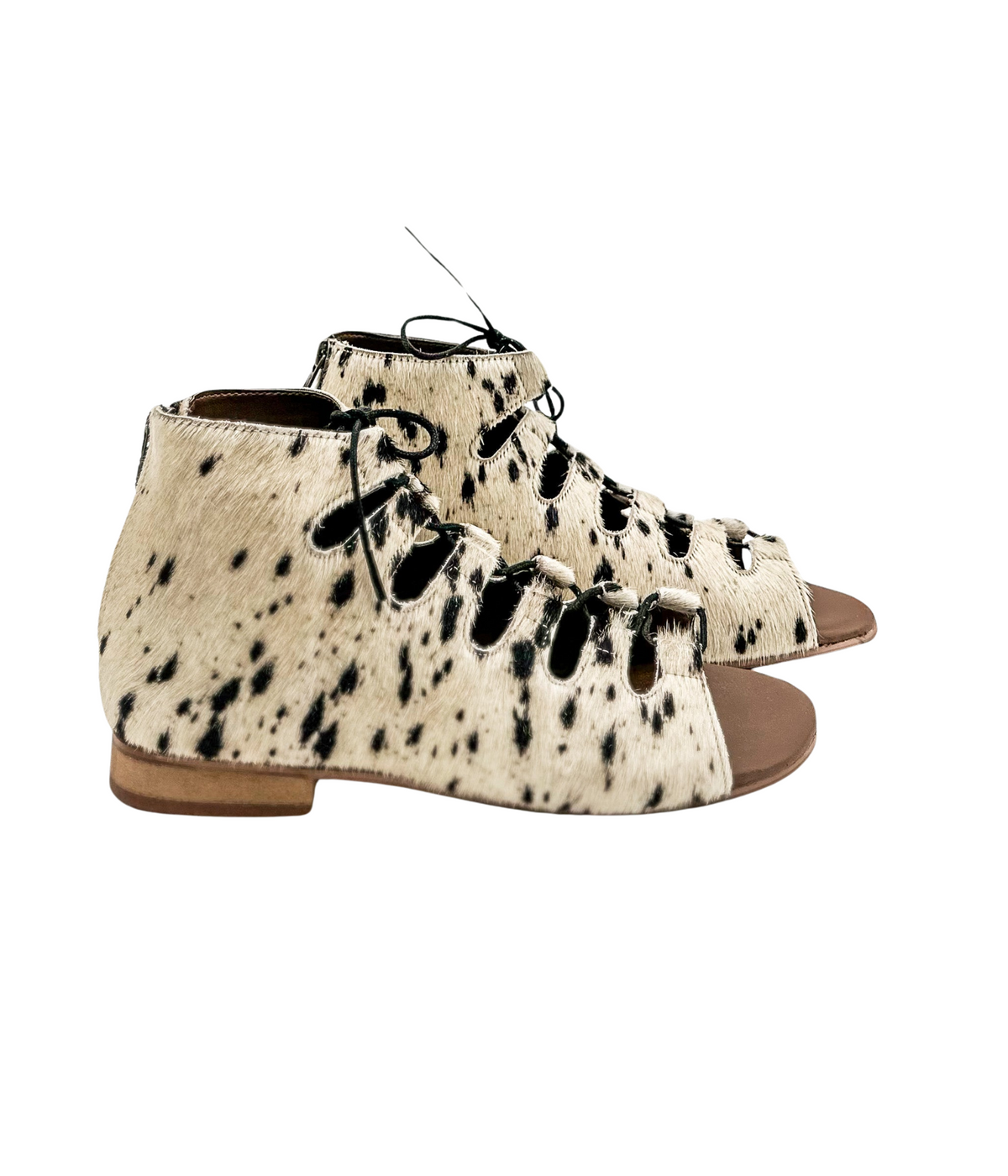 Nola Black & White Gladiator Sandals – Naughty Monkey