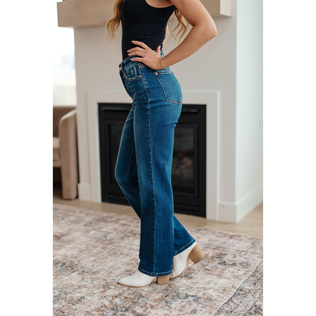 Judy Blue | Pippa High Rise Button Fly Straight Jeans - becauseofadi