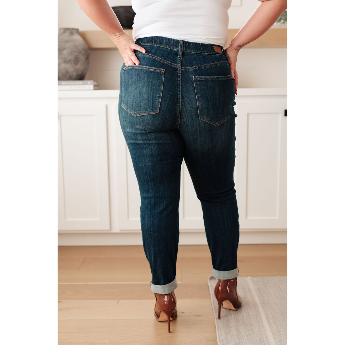 Judy Blue | Rowena High Rise Pull On Double Cuff Slim Jeans