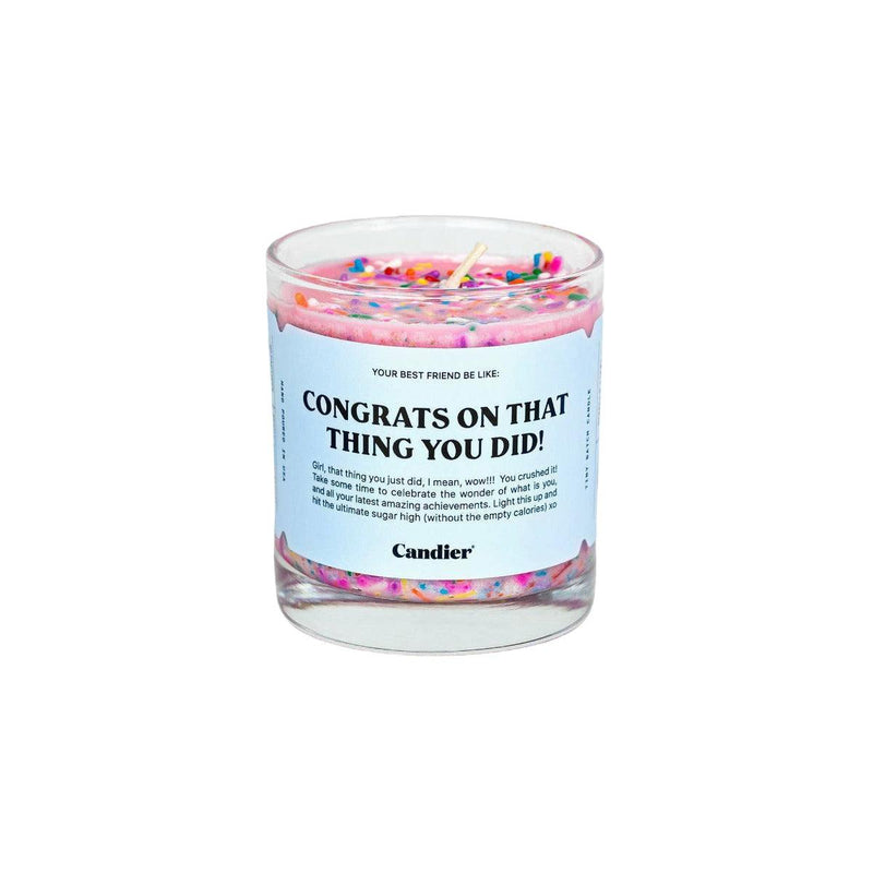 Candier Candle "CONGRATS ON THAT THING YOU DID!" | Pink Candle - becauseofadi