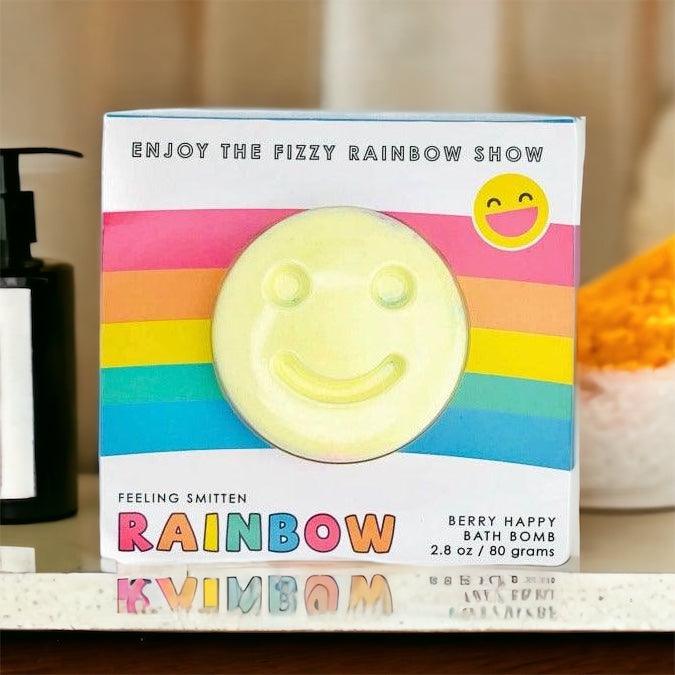Feeling Smitten | Kids Rainbow Happy Face Bath Bomb - becauseofadi