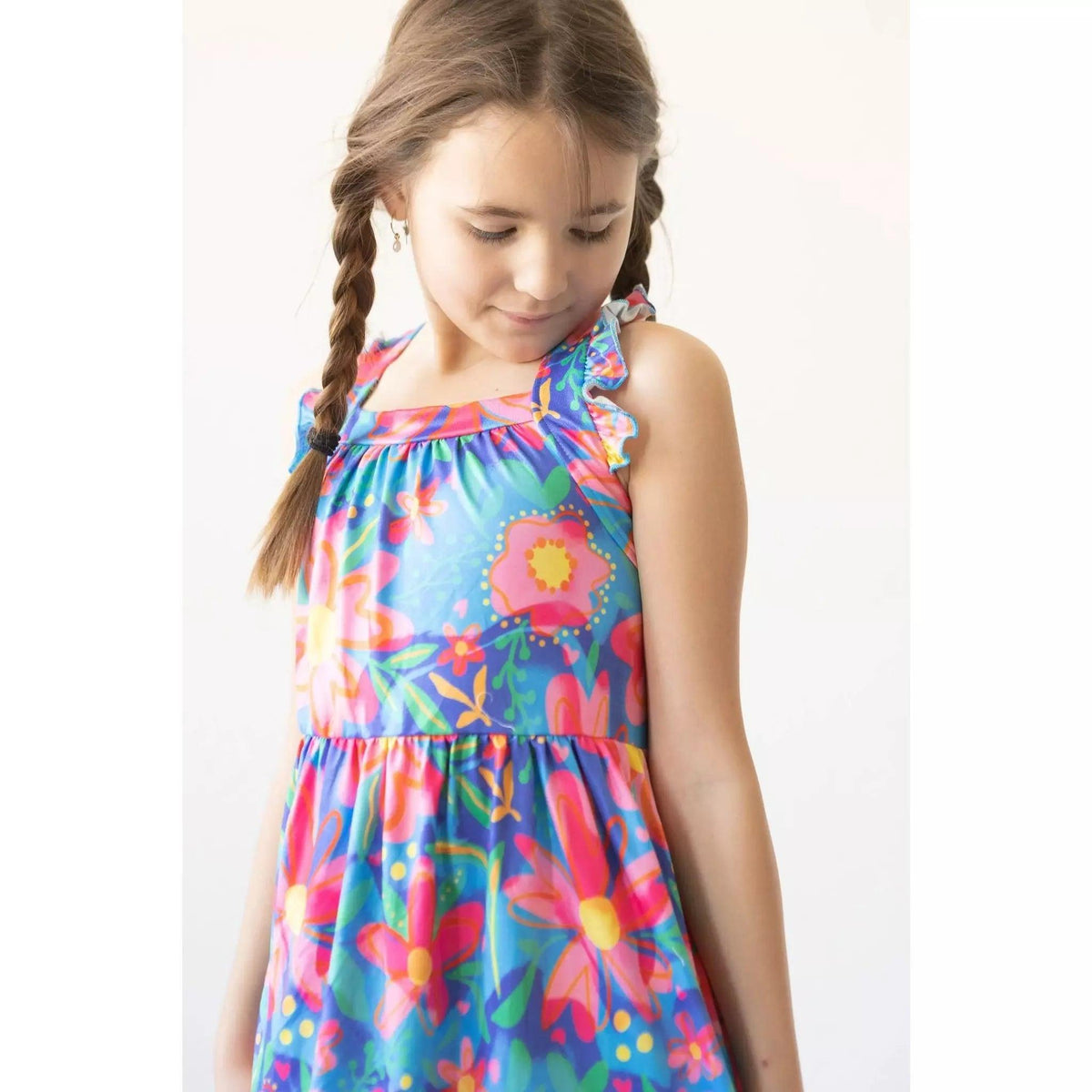 Girls Springing Around Ruffle Cross Back Dress | Mila & Rose - becauseofadi