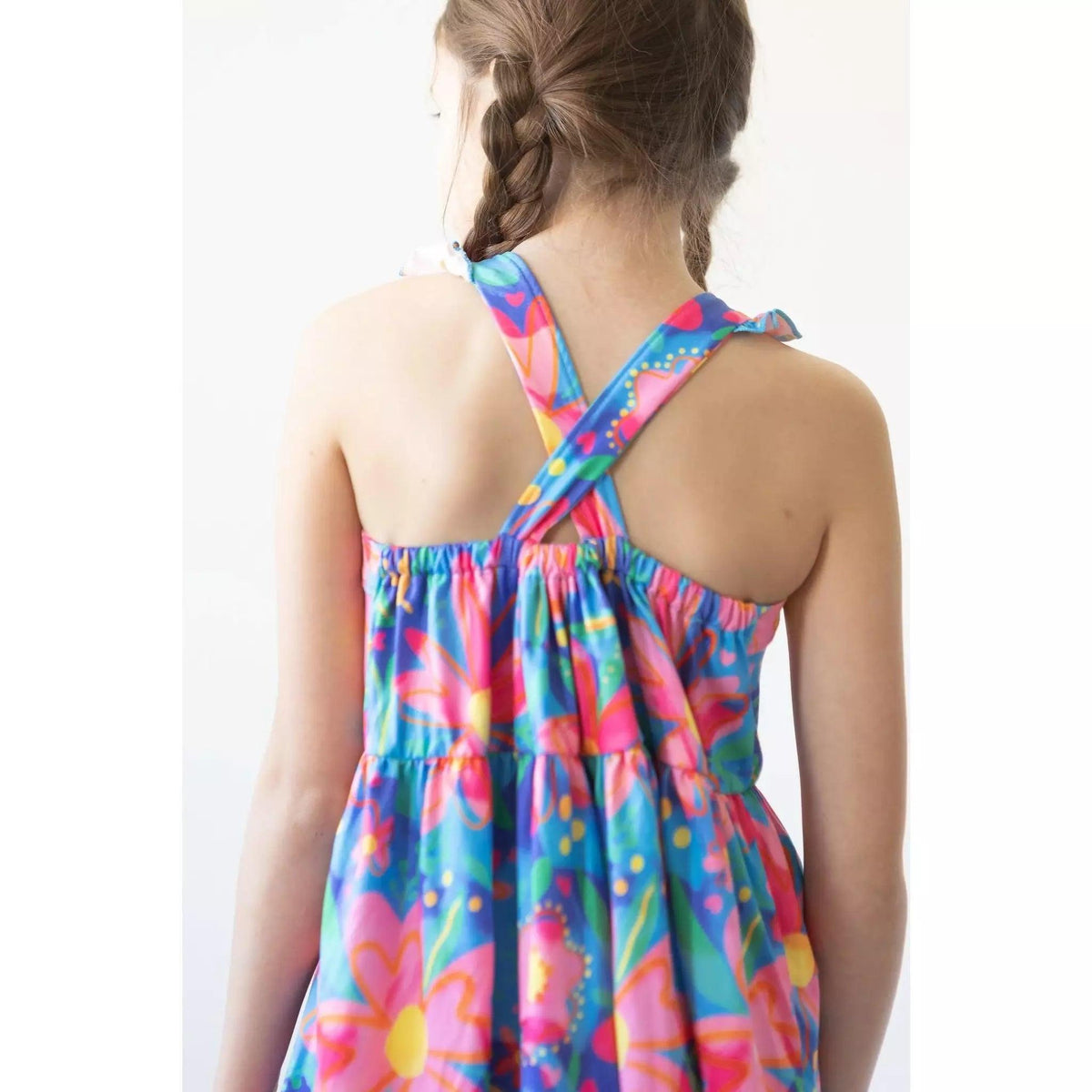 Girls Springing Around Ruffle Cross Back Dress | Mila & Rose - becauseofadi