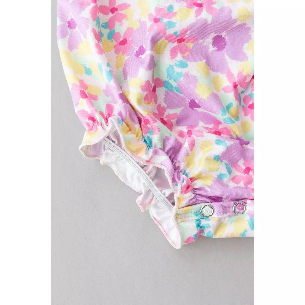 Infant Summer Watercolor Ruffle Cross Back Romper | Mila & Rose - becauseofadi