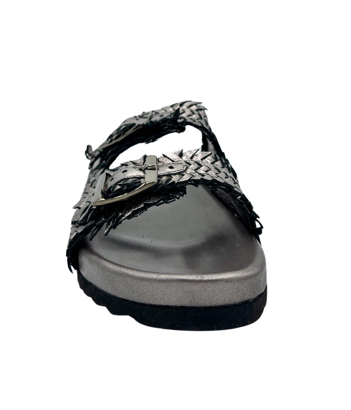 Intertwine Dual Woven Strap Slide in Pewter