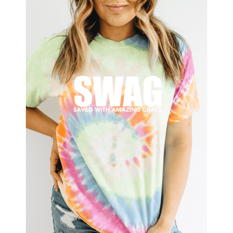 Kids Saved With Amazing Grace (SWAG) Tie Die Tee - becauseofadi