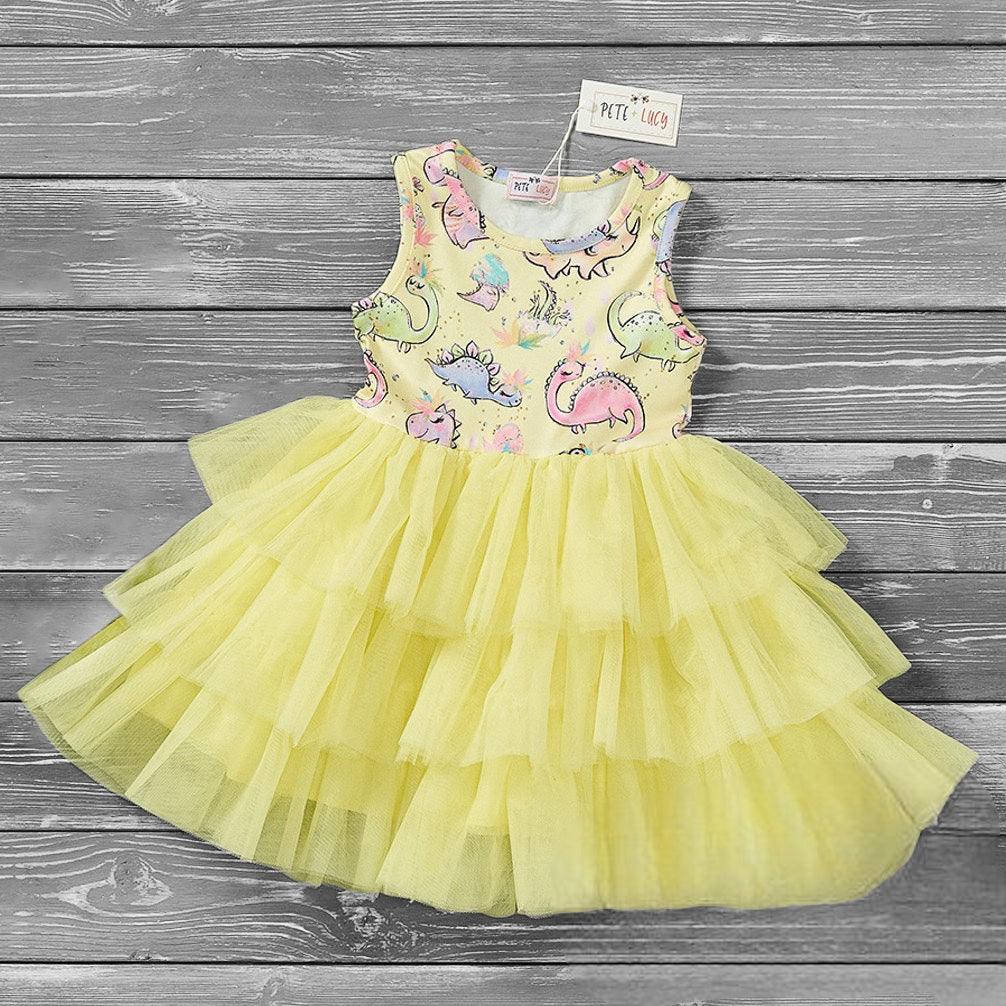 Girl's Dashing Dinos Tulle Dress | Pete + Lucy - becauseofadi