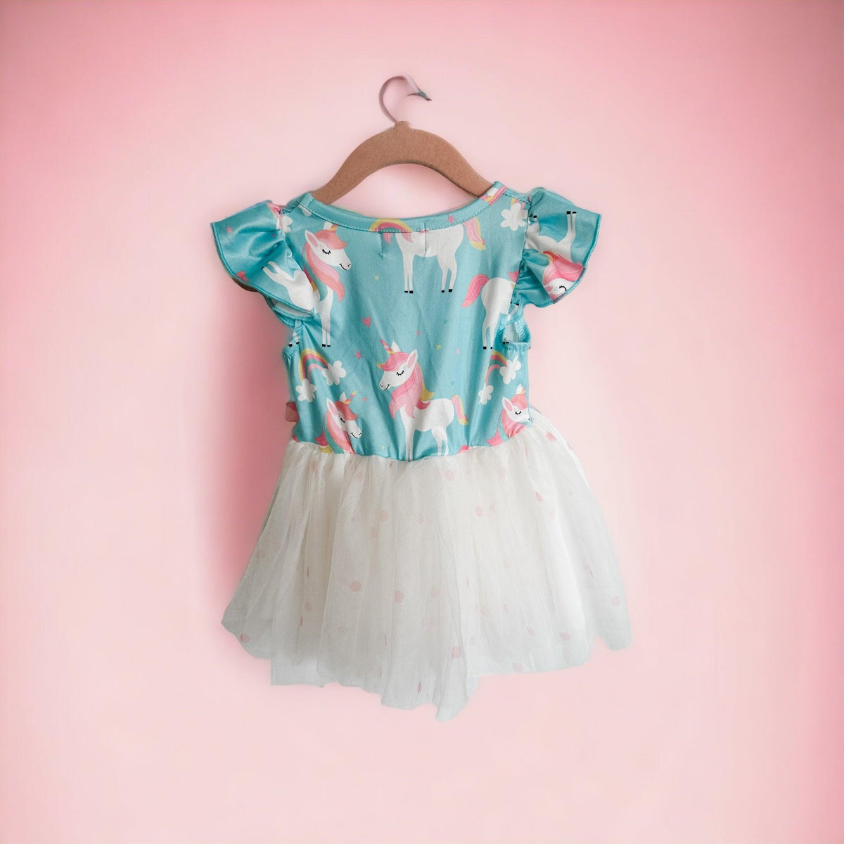 Pete+Lucy | Girl's Unicorn Love Dress | Blue and Pink Dress - becauseofadi