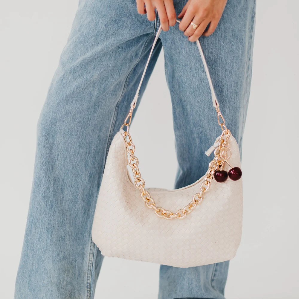 Sienna Slouchy Woven Shoulder Bag – Trendy Chain Strap Purse (3 Colors)
