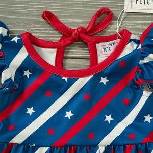 Stars + Stripes Girls Infant Romper | Pete + Lucy - becauseofadi