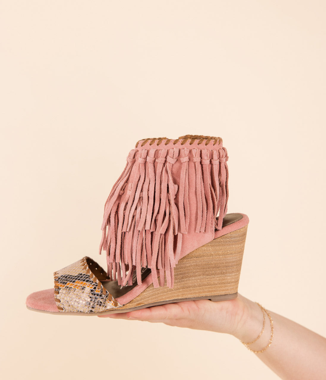 Bold & Boho Leather Fringe Wedge Sandals – Naughty Monkey
