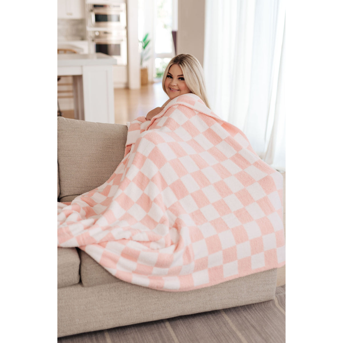 Cuddle Culture | Penny Blanket Single Cuddle Size in Pink Check