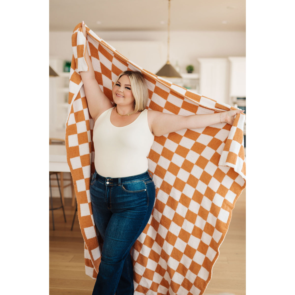Cuddle Culture | Penny Blanket Single Cuddle Size in Copper Check