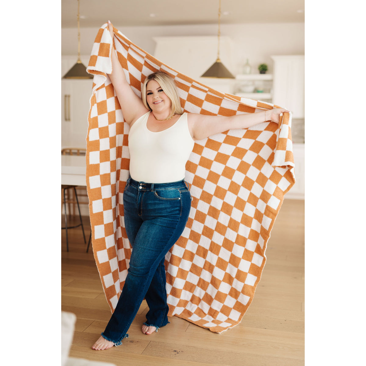 Cuddle Culture | Penny Blanket Single Cuddle Size in Copper Check