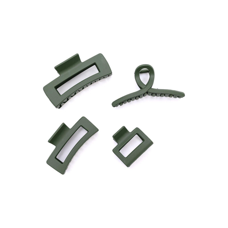 Claw Clip Set of 4 in Forest Green - becauseofadi