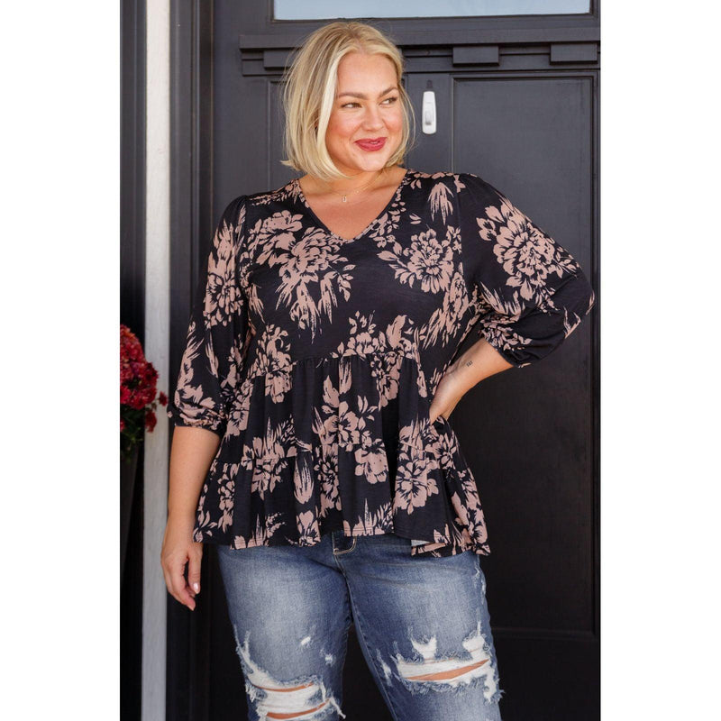 Women's Your Choice V-Neck Floral Top in Black - becauseofadi
