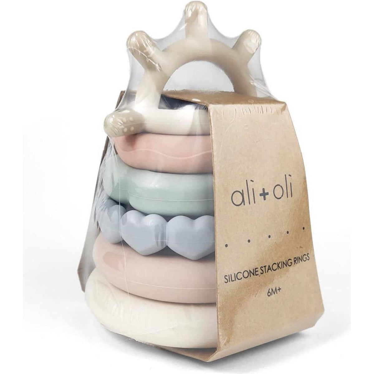 Ali + Oli | Soft Silicone Stacking Ring Tower (6-pc) Sun | Infant - becauseofadi