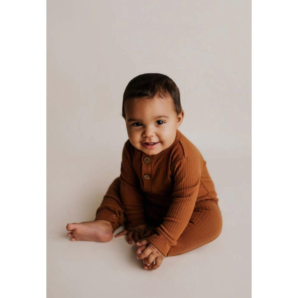 Baby Ribbed Playsuit with Pockets | Baby Bodysuit | Organic Cotton | Three Little Tots - becauseofadi