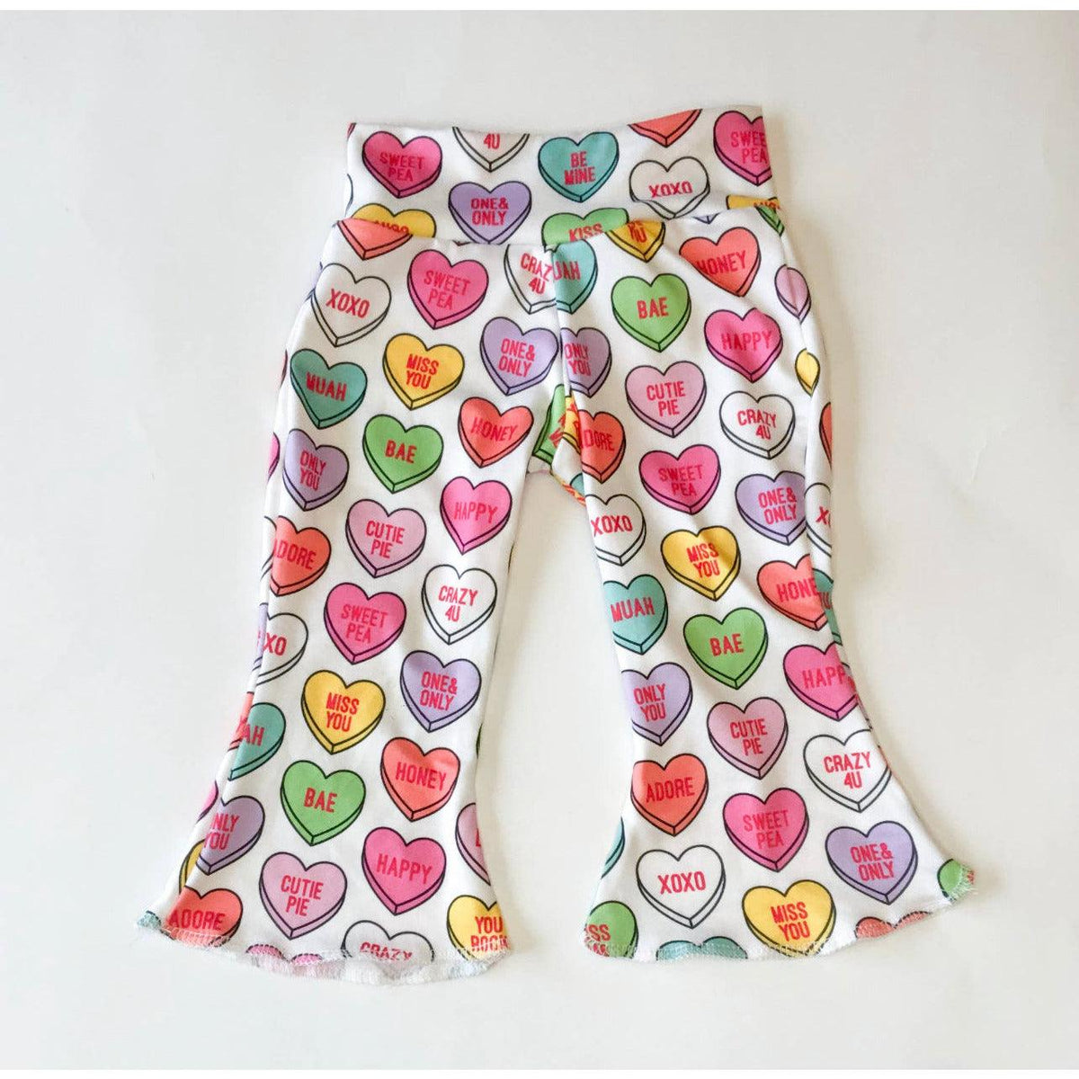 Conversation Hearts Valentine's Day Baby Bell Bottoms | Valentine's Day Dress Up - becauseofadi