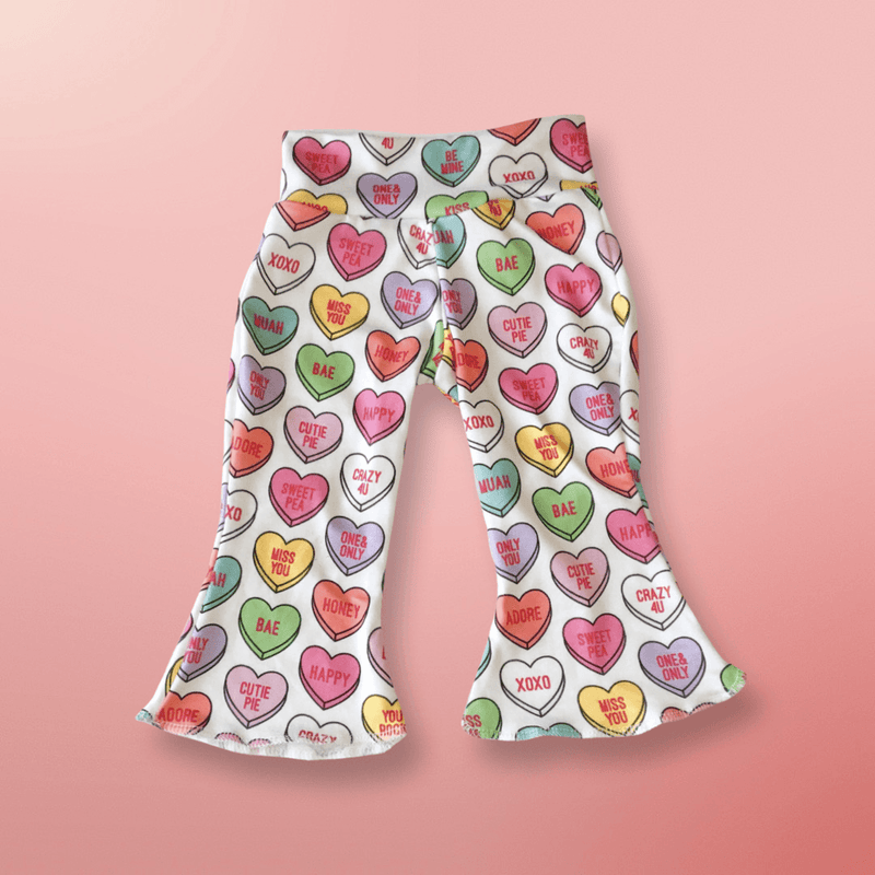 Conversation Hearts Valentine's Day Baby Bell Bottoms | Valentine's Day Dress Up - becauseofadi