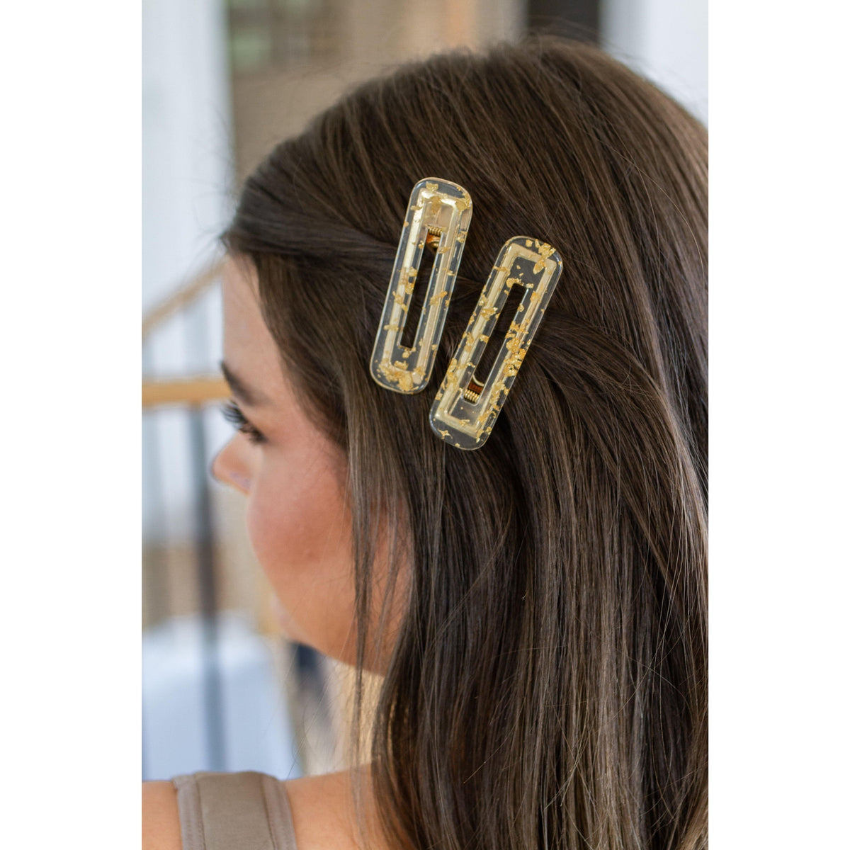 Double Trouble 2 Pack Hair Clip in Gold Leaf - becauseofadi
