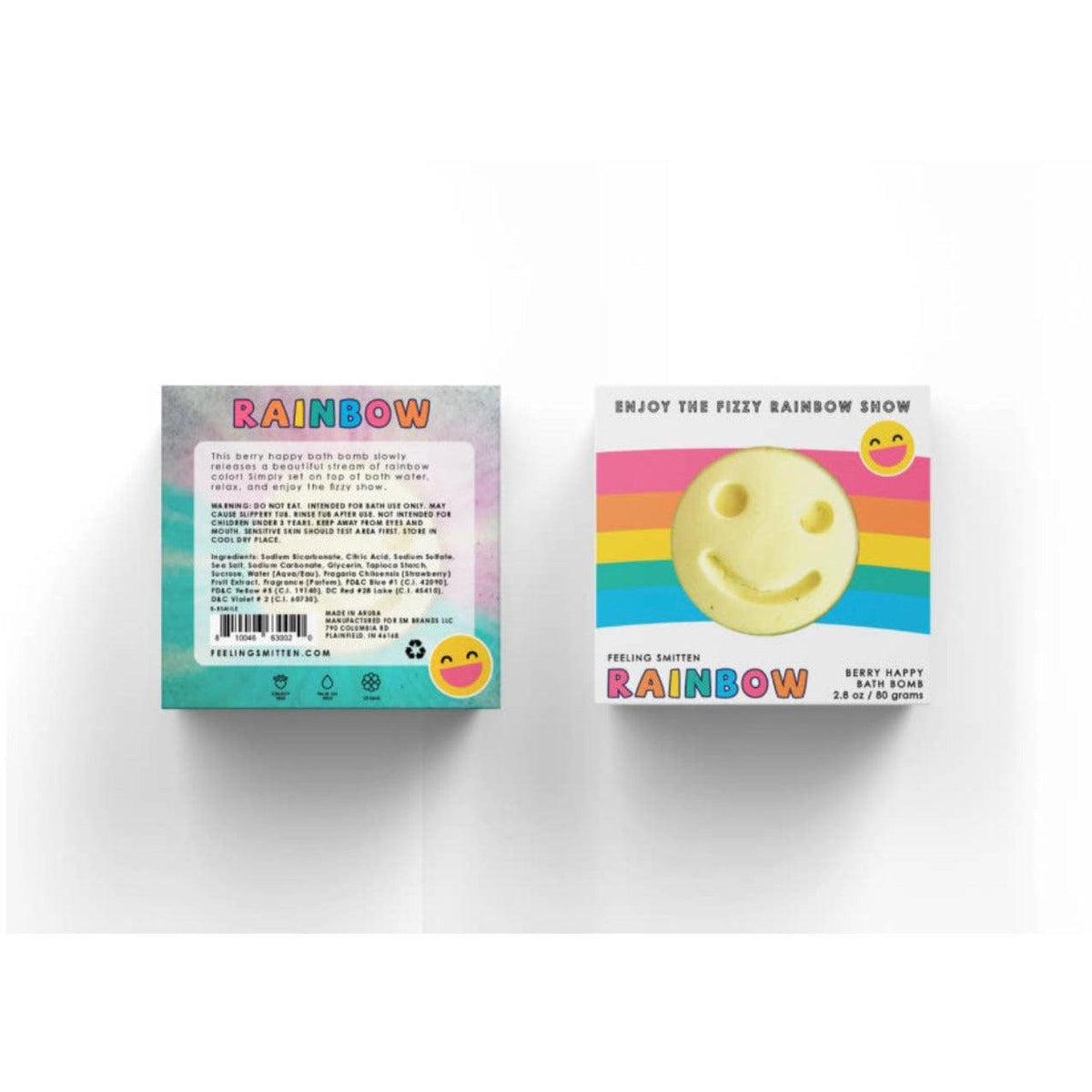 Feeling Smitten | Kids Rainbow Happy Face Bath Bomb - becauseofadi