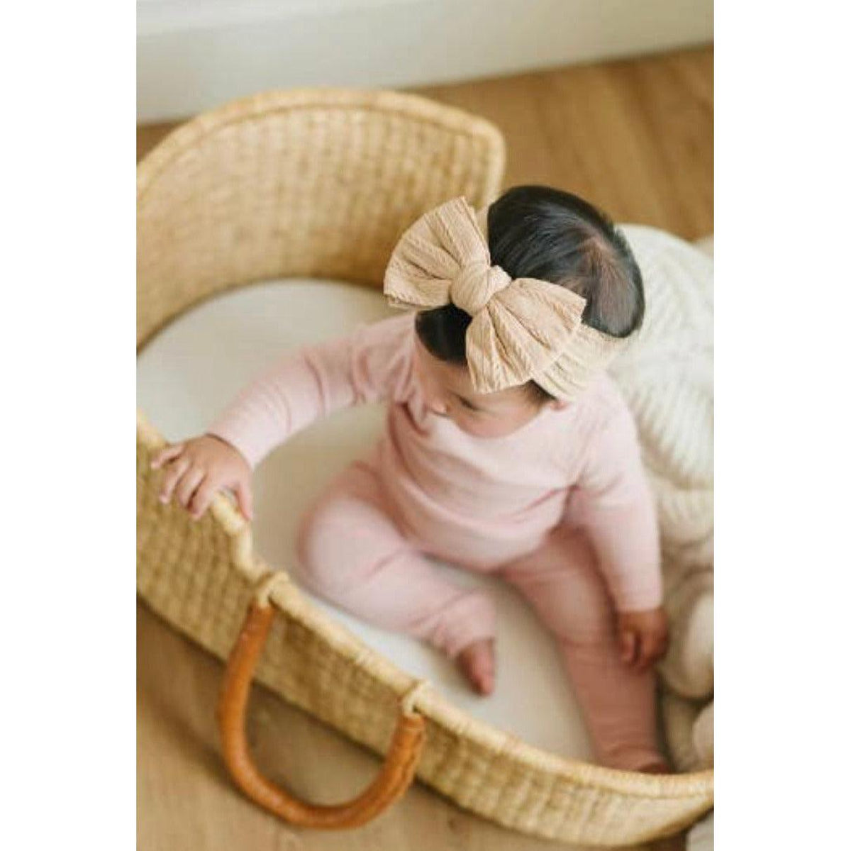 Golden Dot Lane | Big Bow Cable Knit Headband | Golden Dot Lane | Baby Bow | Infant Headband - becauseofadi