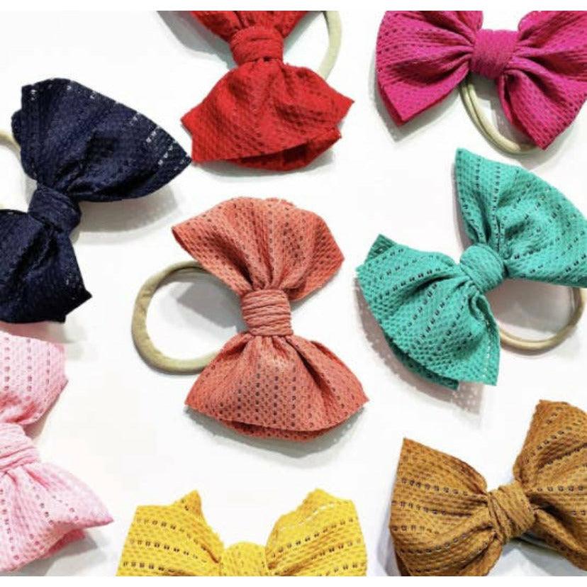 Golden Dot Lane | Dottie Knottie Bows | Kids Hair Bow | Alligator Clip - becauseofadi