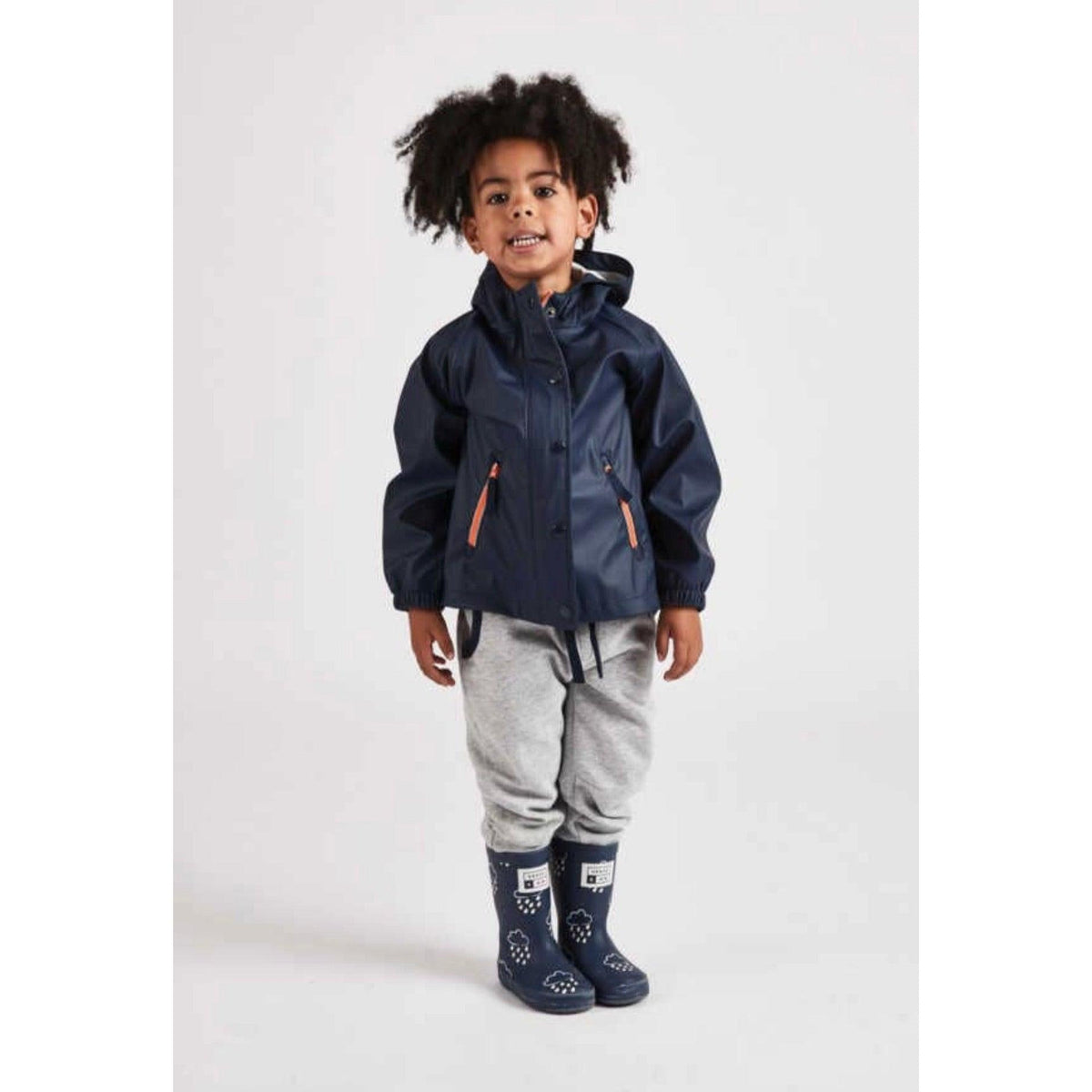 Grass & Air | Kids Navy Rain Jacket | Boys Waterproof Jacket - becauseofadi