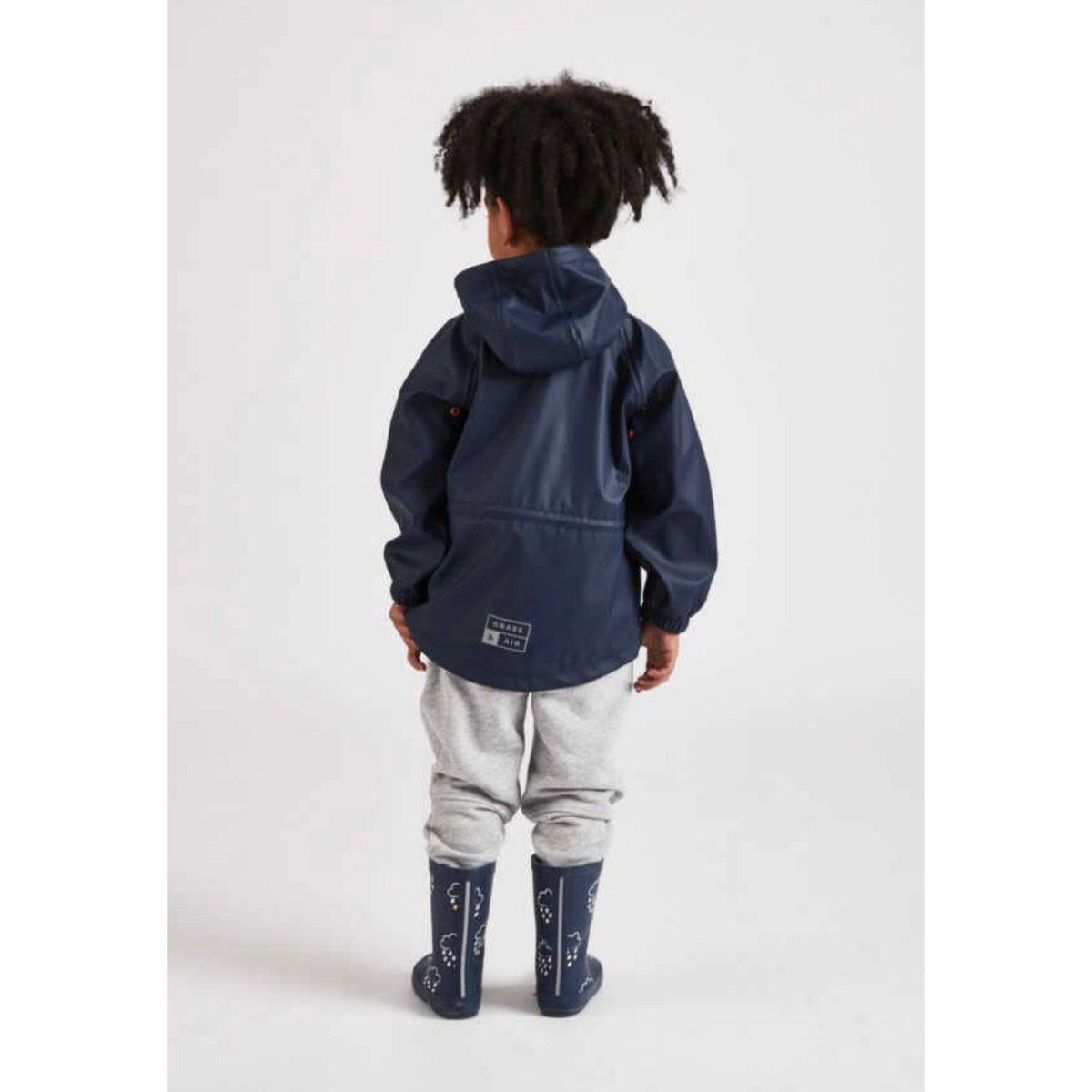 Grass & Air | Kids Navy Rain Jacket | Boys Waterproof Jacket - becauseofadi