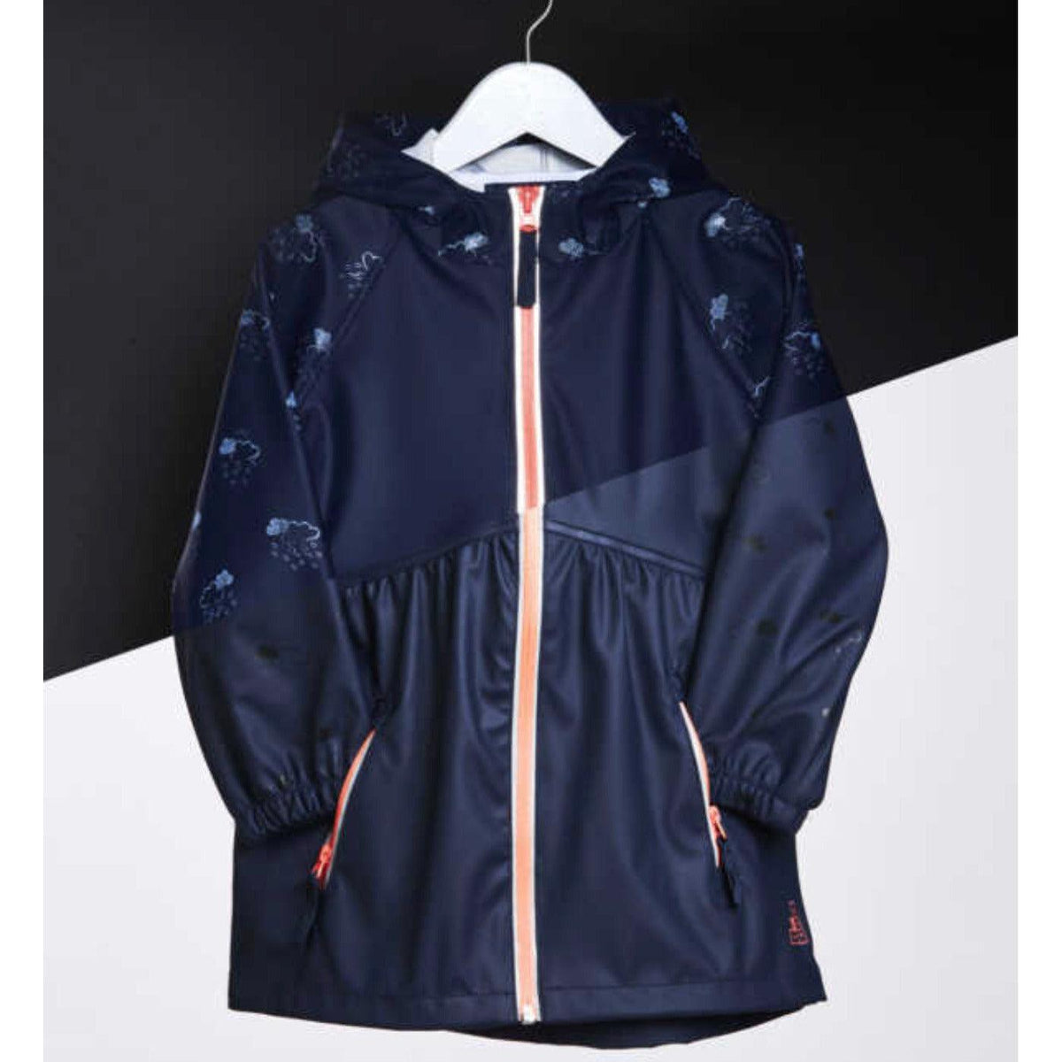 Grass & Air | Kids Navy Raincloud Light Catcher Jacket | Girls Rain Jacket - becauseofadi