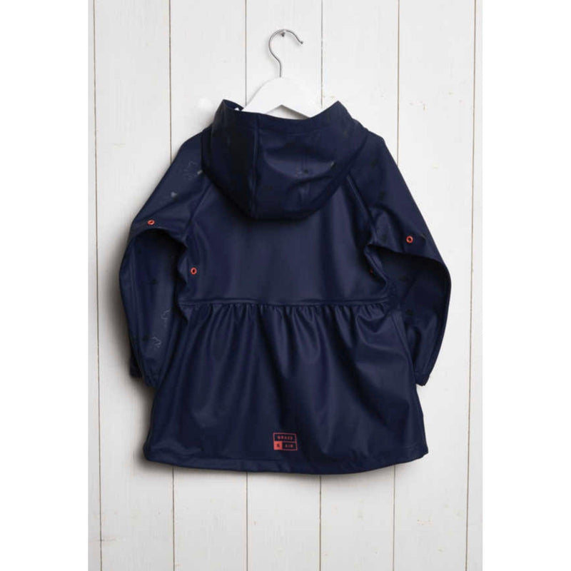 Grass & Air | Kids Navy Raincloud Light Catcher Jacket | Girls Rain Jacket - becauseofadi