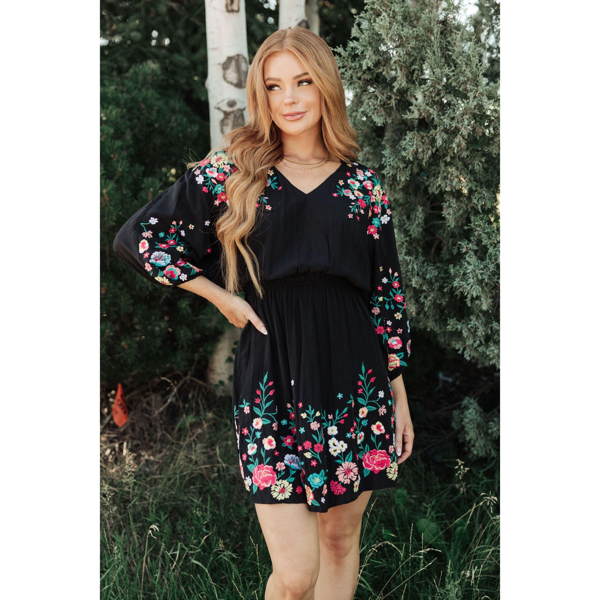 Happy To See You Floral Embroidered Dress - becauseofadi