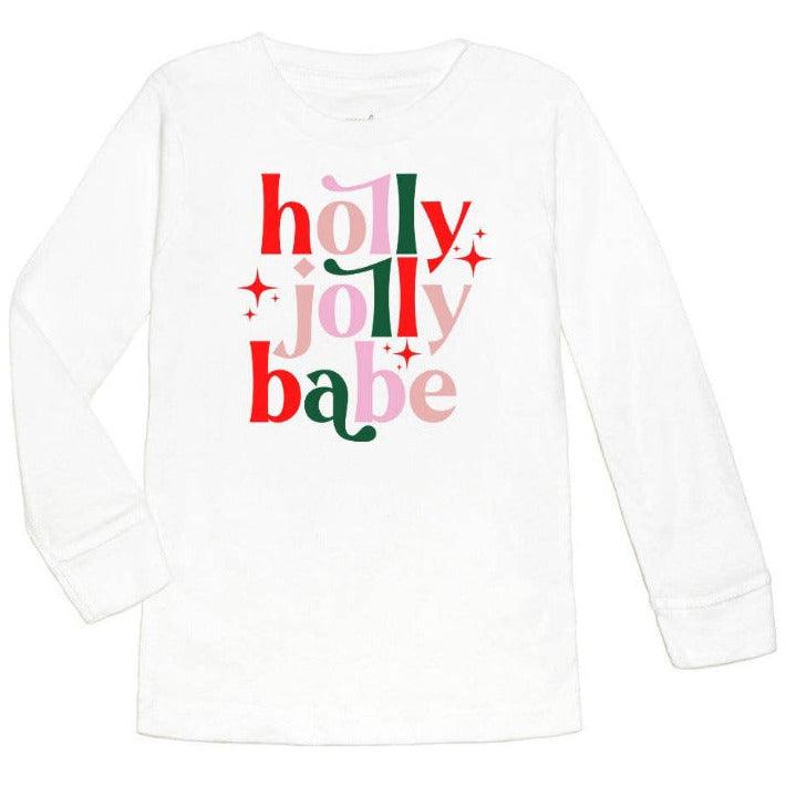 Holly Jolly Babe Long Sleeve Shirt | Kid's Christmas Tee | Sweet Wink - becauseofadi