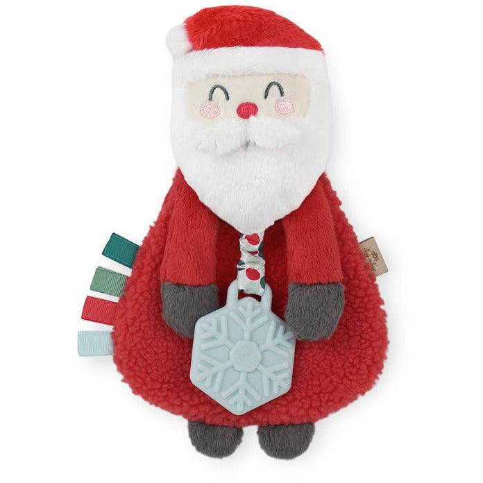 Holiday Santa Itzy Lovey Plush + Teether Toy | Baby Teether | Plush Baby Toy - becauseofadi