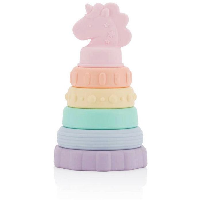 Itzy Ritzy | Itzy Stacker™ Unicorn | Baby Stacking Teether Toy - becauseofadi